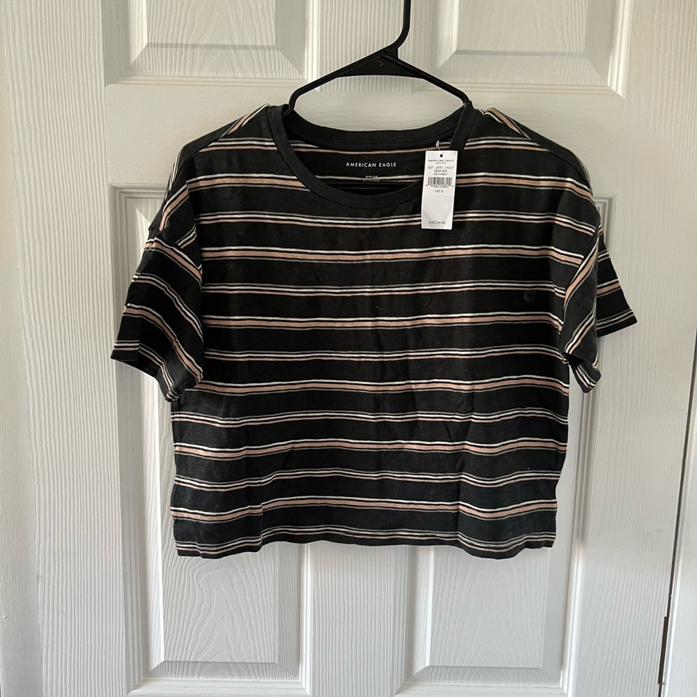 American Eagle Striped Crop Top